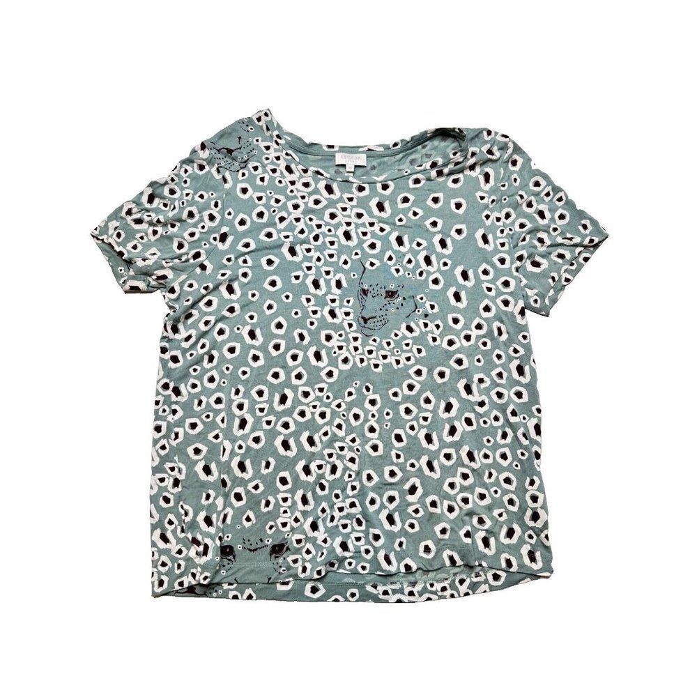 Escada Sport Women's Leopard Print Crewneck T-shirt Medium